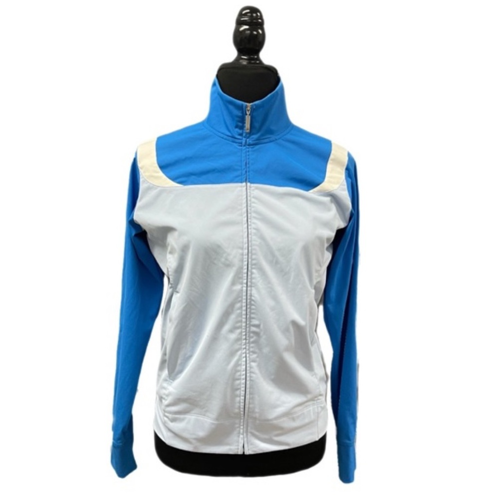 Nike Blue and White Bomber Jacket Dynamic Design